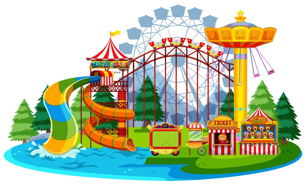 Fun water theme park illustration